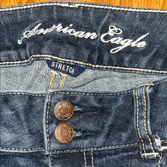 AMERICAN EAGLE OUTFITTERS Dark Wash Flare Denim Blue Jeans Artist SIZE 4 EUC - Picture 2 of 13